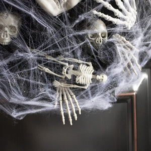 Halloween Black Mesh Skull Garland – Spooky Party Decoration - Dazzling Beauty Solution