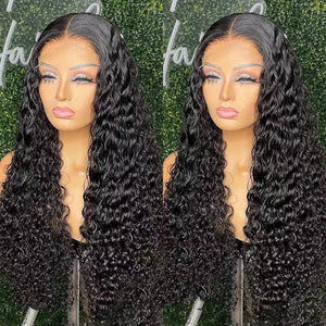 Women’s Long Curly Lace Wig with Side Bangs 100% Human Hair - Dazzling Beauty Solution