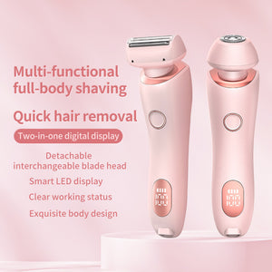 2-in-1 Rechargeable Epilator & Hair Removal Trimmer – Face, Body, Bikini, Legs & Underarms - Dazzling Beauty Solution