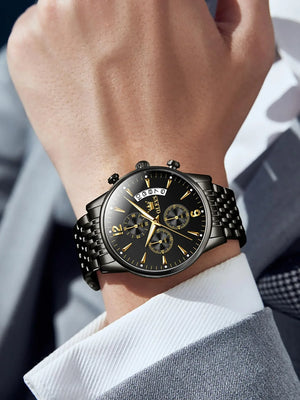 OLEVS Men’s Luxury Stainless Steel Chronograph Watch – Waterproof & Luminous - Dazzling Beauty Solution