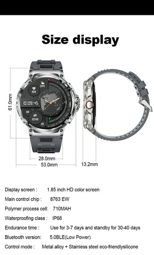 1.85-Inch Ultra HD Smartwatch with GPS, Bluetooth Call & Health Monitoring For Men - Dazzling Beauty Solution