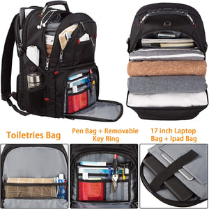 Travel Laptop Backpack, Extra Large Backpack for Men Women with USB Charging Port, TSA Friendly Heavy Duty Big Business Computer Bag Tech Backpacks Bag Fit 17 Inch Laptops, RFID Backbag