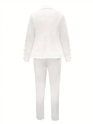 All Season Professional Women's Suit Set, Double Breasted Buttons, Gold Buttons, Essential For The Office, Women's Clothing For Autumn And Winter Seasons - Dazzling Beauty Solution