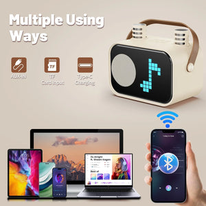 JYX Mini Karaoke Machine with 2 Mics – Bluetooth, LED Display, Portable Speaker - Dazzling Beauty Solution