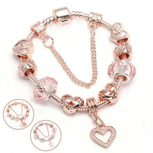 Fashion Love Geometric Rose Gold Bracelet Women's Jewelry - Dazzling Beauty Solution