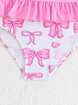 Young Girl Spaghetti Strap Tank Top & Triangle Swim Bottoms, Fashion Summer Swimsuit Set