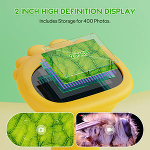 Microscope for Kids, Digital Microscope with 2'' Screen - 200X Zoom, Science Kits for Boys & Girls,