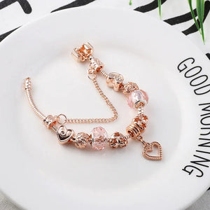 Fashion Love Geometric Rose Gold Bracelet Women's Jewelry - Dazzling Beauty Solution