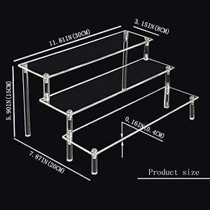 3 Tier Clear Acrylic Display Riser Organizer - Dazzling Beauty Solution