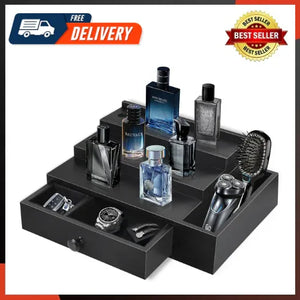 3-Tier Cologne Organizer with Velvet Lining - Dazzling Beauty Solution