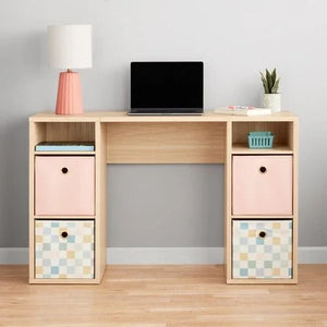 4-Cube Storage Desk – 47” Workstation with Shelves for Home Office or Study - Dazzling Beauty Solution