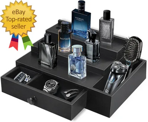 3-Tier Cologne Organizer with Velvet Lining - Dazzling Beauty Solution