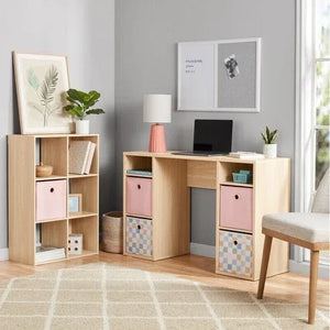 4-Cube Storage Desk – 47” Workstation with Shelves for Home Office or Study - Dazzling Beauty Solution