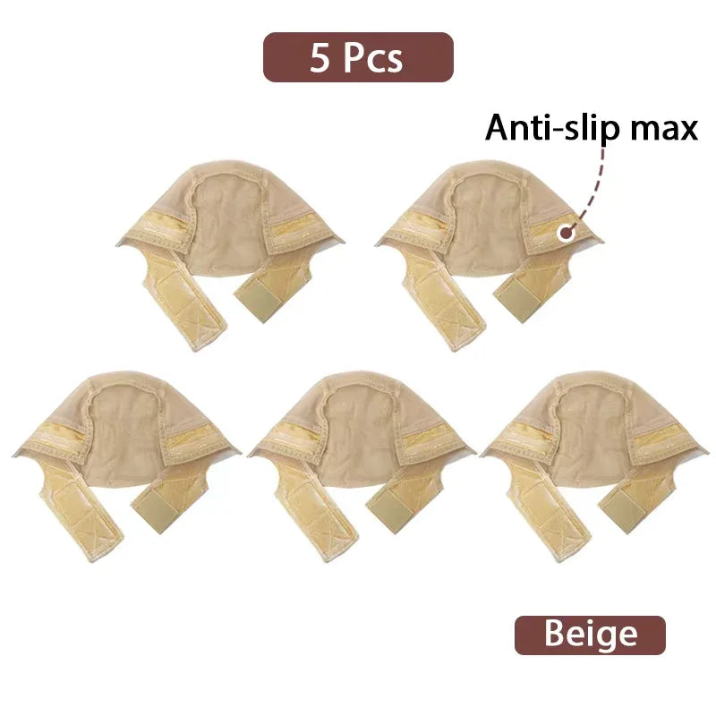3-Piece Anti-Slip Wig Cap Set – Available in Black, Light, or Brown - Dazzling Beauty Solution