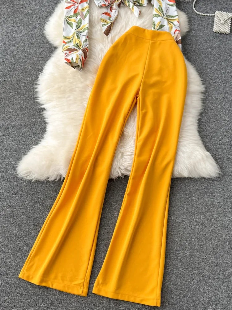 Women’s Vintage Print Pantsuit 2-Piece Set - Dazzling Beauty Solution