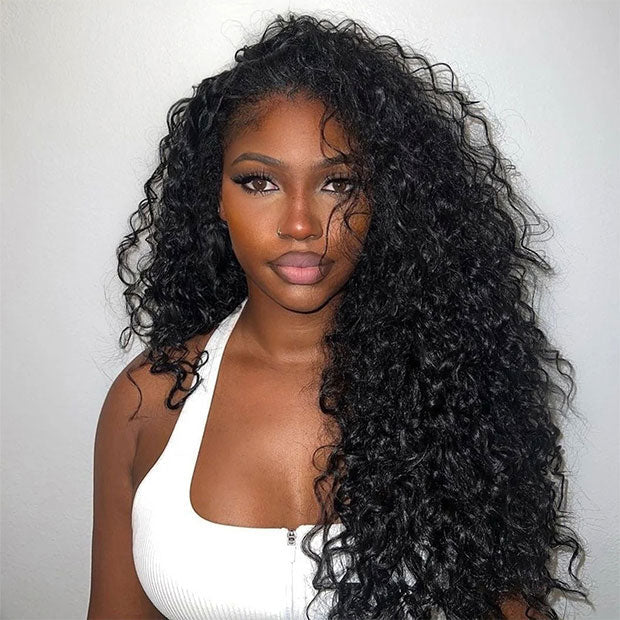 Drawstring Wig Water Wave Invisible Hairline Beginner Friendly