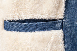 Men's Plush Denim Jacket In European Size - Dazzling Beauty Solution