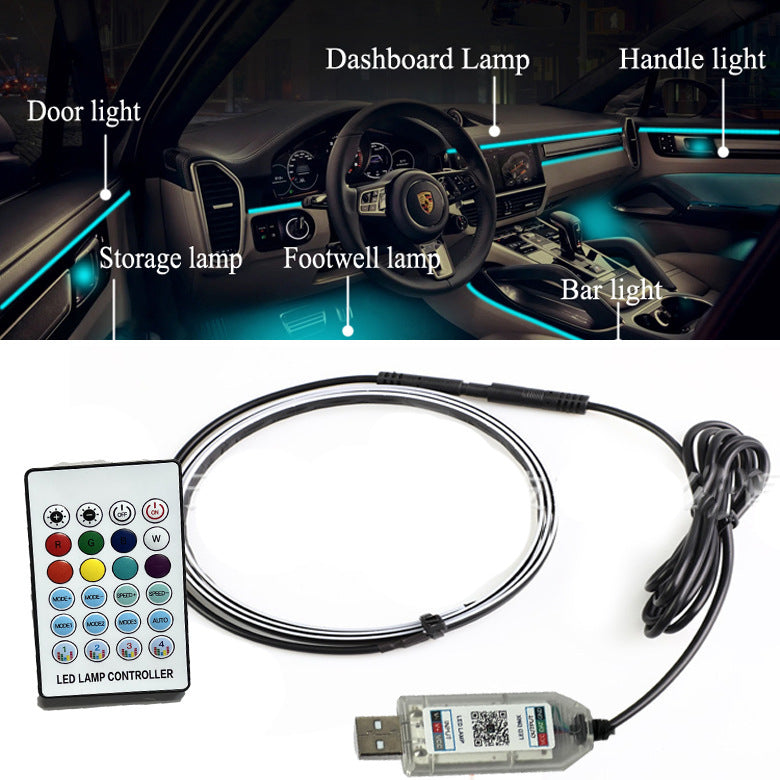 USB Car Ambient Light Kit – 5W LED Interior Glow - Dazzling Beauty Solution