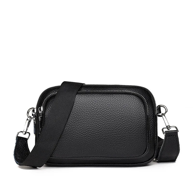 Trendy Multi-Layer Leather Crossbody – Small Square Bag (5 Colors) - Dazzling Beauty Solution
