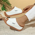 Summer Wedge Slides Slippers Fashion Fish Mouth Thick Bottom Roman Shoes Solid Color Beach Sandals For Women - Dazzling Beauty Solution