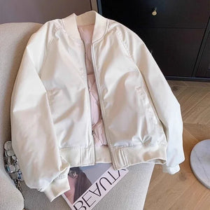 Women’s Cotton Bomber Jacket – Casual Aviator Coat - Dazzling Beauty Solution