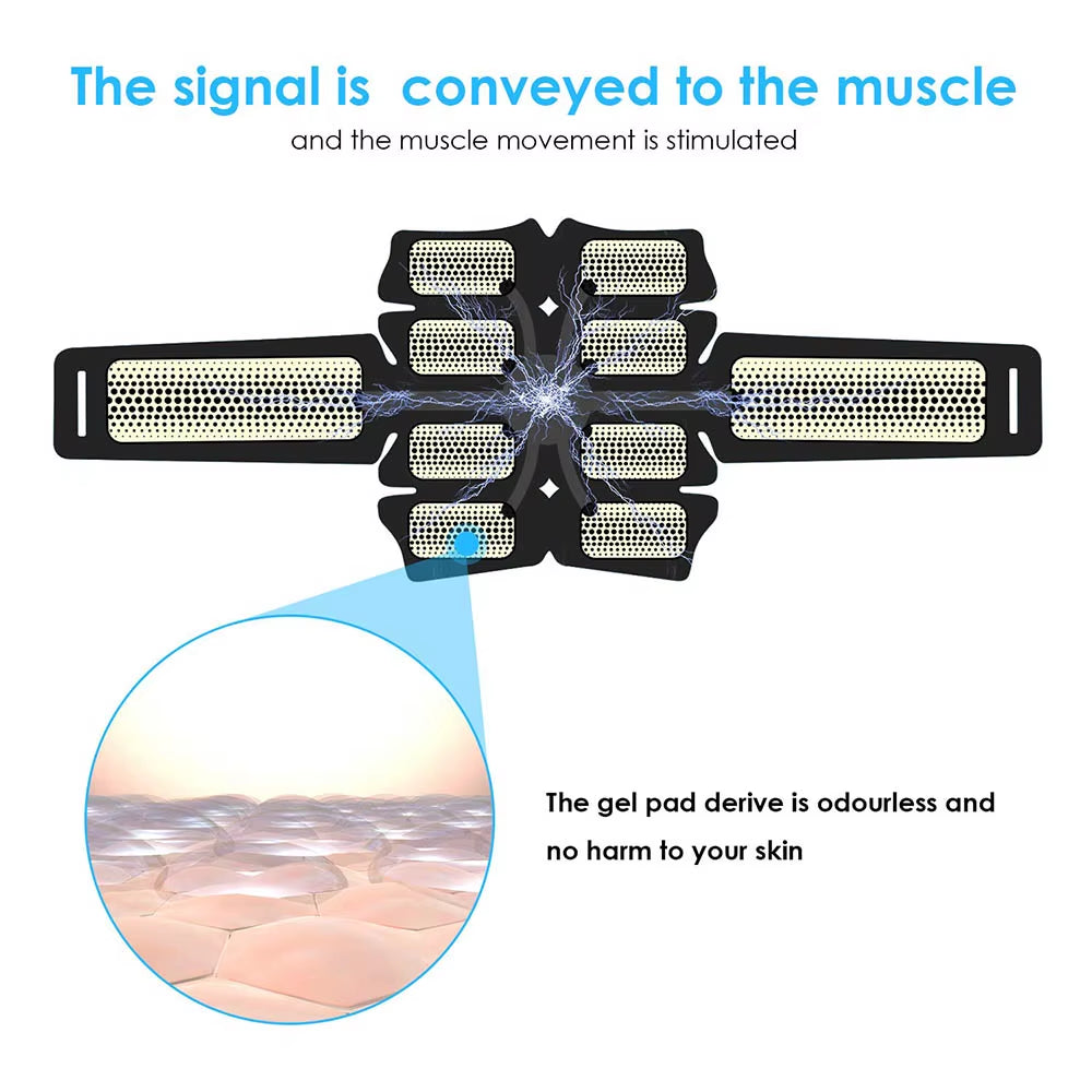 ABS Stimulator Abdominal Muscle Rechargeable EMS Electrostimulator Trainer Muscle Toner Toning Workout for Men Women