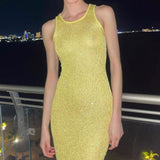 Women’s Sequin Sleeveless Maxi Dress – Elegant Party Wear - Dazzling Beauty Solution