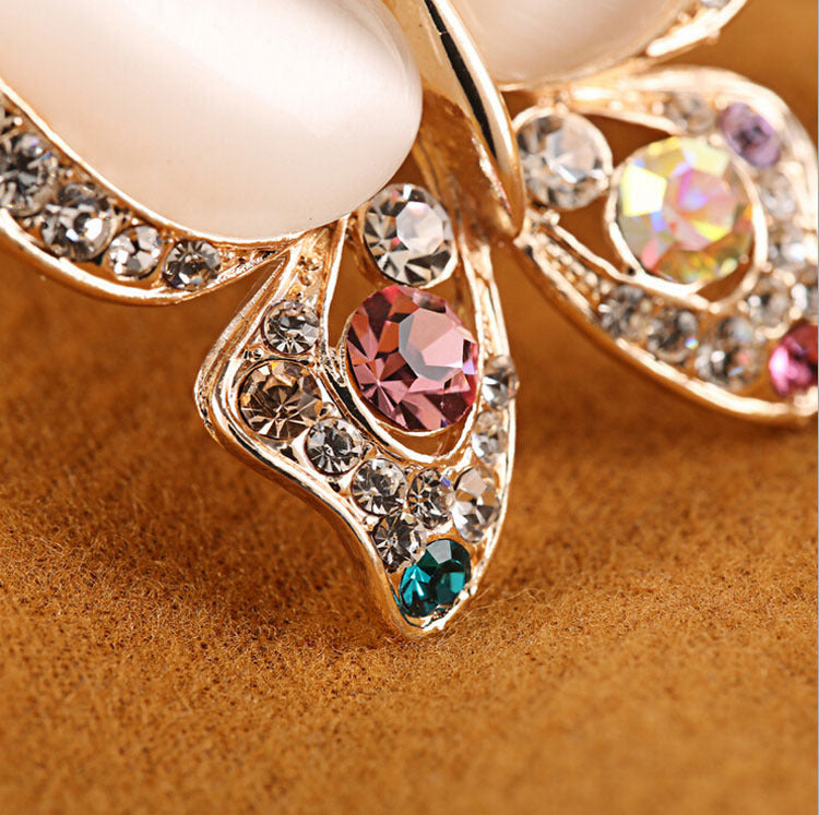 Women’s Butterfly Brooch – Gemstone Inlay Pin Accessory - Dazzling Beauty Solution