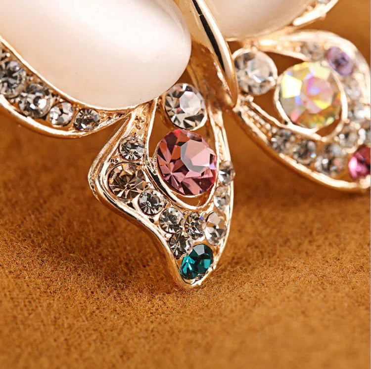 Women’s Butterfly Brooch – Gemstone Inlay Pin Accessory - Dazzling Beauty Solution