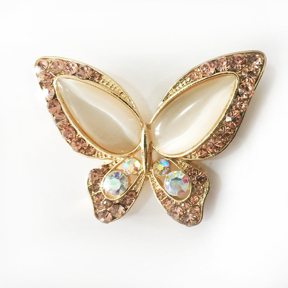 Women’s Butterfly Brooch – Gemstone Inlay Pin Accessory - Dazzling Beauty Solution