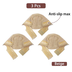 Wig Cap with Grip Band for Keeping Wigs in Place, More Full Cap-Wide Transparent Lace for Lace Front Wigs