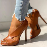 Women's shoes 4 large size sandals high heels sexy fine heel women shoes - Dazzling Beauty Solution