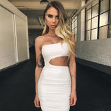 Slim One-shoulder Short Dress Sexy Fashion Hollow Mini Dresses For Women - Dazzling Beauty Solution