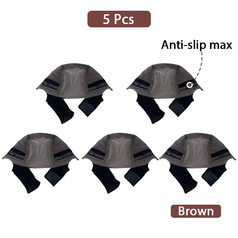 3-Piece Anti-Slip Wig Cap Set – Available in Black, Light, or Brown - Dazzling Beauty Solution