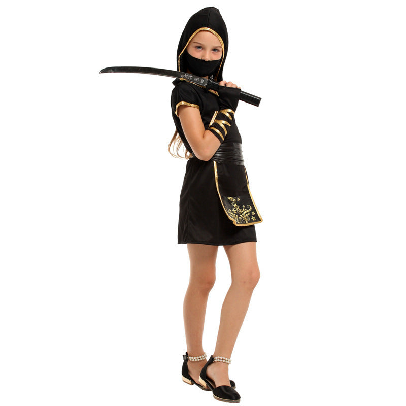 Girls’Ninja Halloween Costume Kids 2-Piece Outfit Set - Dazzling Beauty Solution