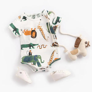 Baby Boys Girls Bodysuits Summer Cotton Toddler Clothes Cartoon Unisex Short Sleeve