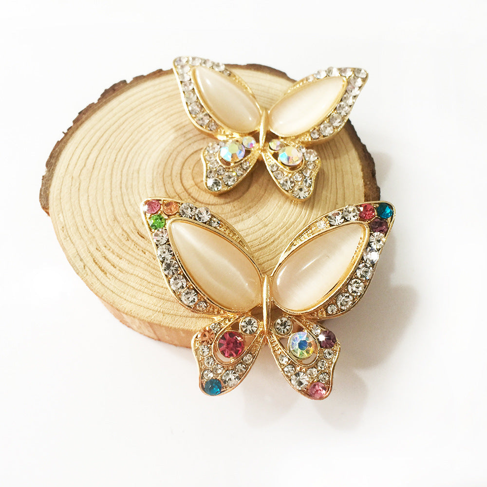 Women’s Butterfly Brooch – Gemstone Inlay Pin Accessory - Dazzling Beauty Solution