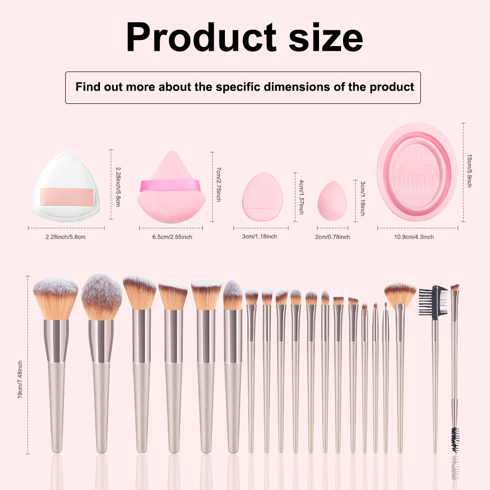 33-Piece Premium Makeup Brush Set - Pink features essential tools for flawless makeup, perfect for beauty enthusiasts.