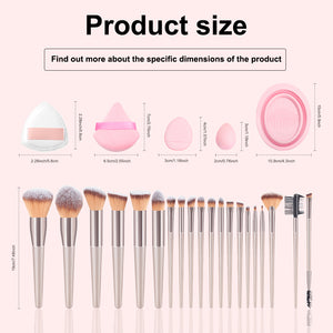 33-Piece Premium Makeup Brush Set - Pink features essential tools for flawless makeup, perfect for beauty enthusiasts.