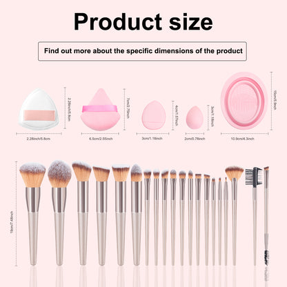 33-Piece Premium Makeup Brush Set - Pink features essential tools for flawless makeup, perfect for beauty enthusiasts.
