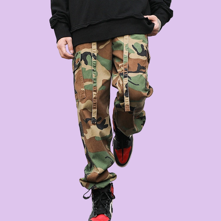 Men’s Camouflage Low-Waist Canvas Pants - Dazzling Beauty Solution