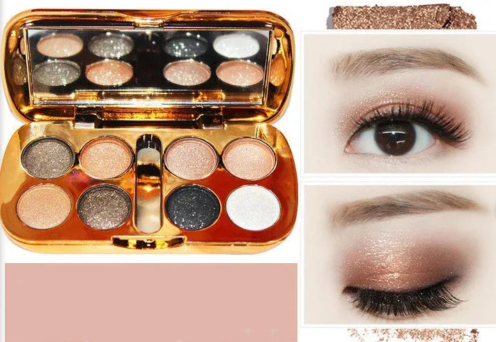 Shiny 8-Color Pearly Eyeshadow Palette - Dazzling Beauty Solution