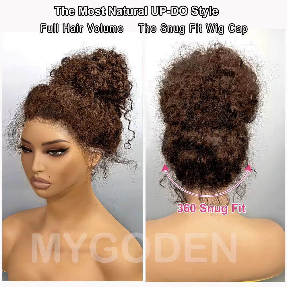 250% Density Invisi Strap 360 Full HD Lace Wig – Chocolate Brown Deep Wave Perfection for a glamorous, natural look.