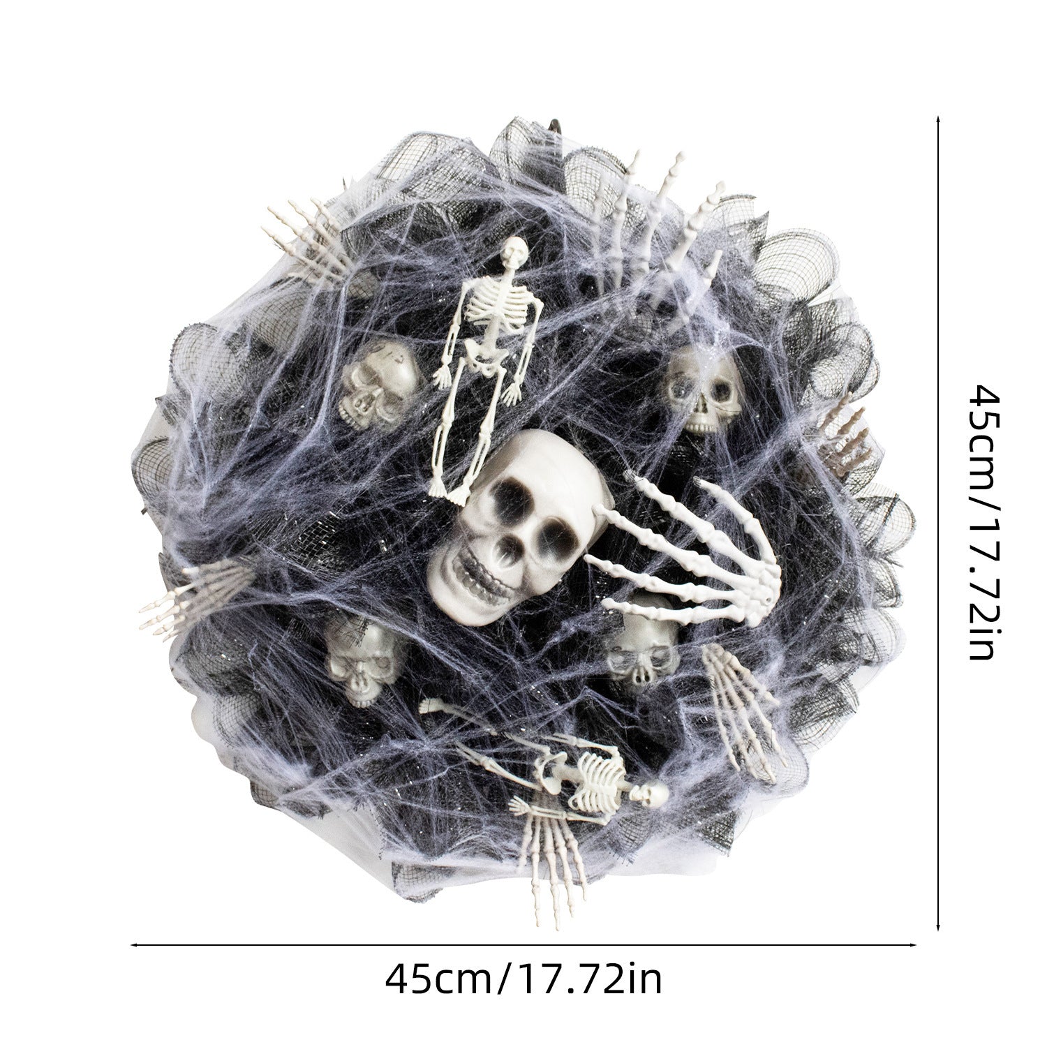 Halloween Black Mesh Skull Garland – Spooky Party Decoration - Dazzling Beauty Solution
