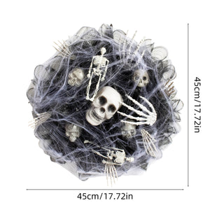 Halloween Black Mesh Skull Garland – Spooky Party Decoration - Dazzling Beauty Solution