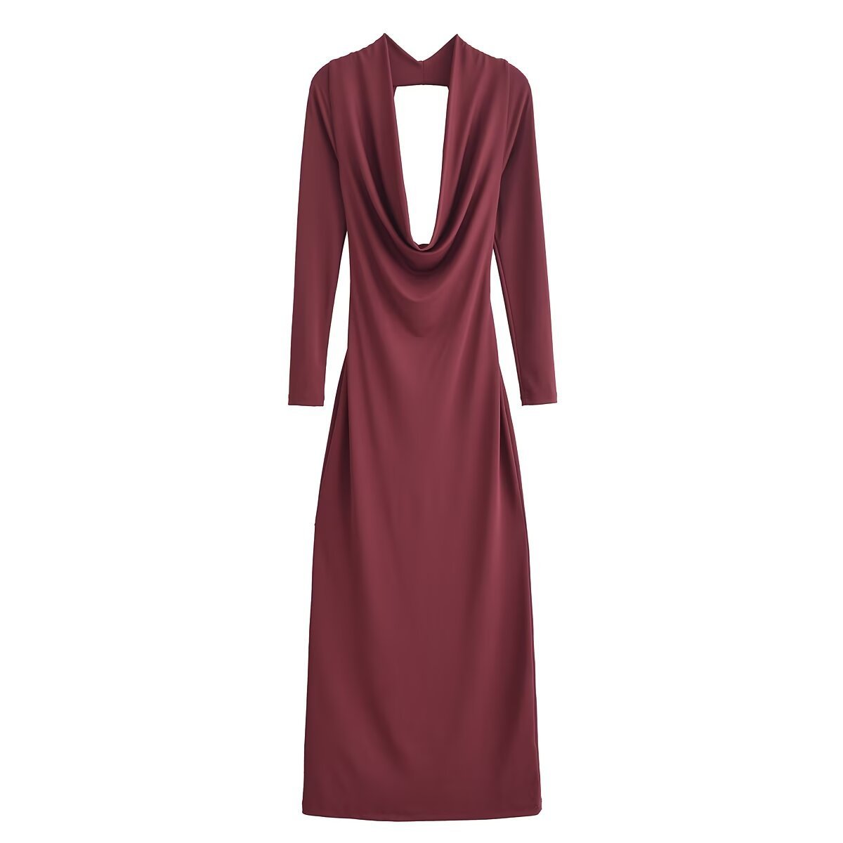 Backless Slim Fit Pleated Long Sleeve Dress - Dazzling Beauty Solution