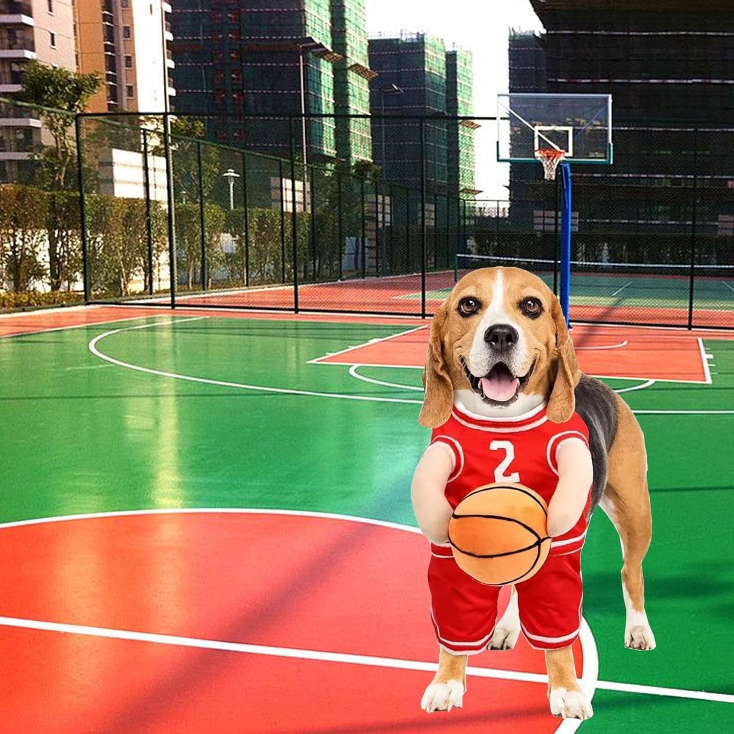 Dog Basketball Player Costume – Funny Halloween Sports Outfit for Small Dogs - Dazzling Beauty Solution