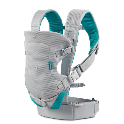 Flip 4-In-1 Light & Airy Convertible Baby Carrier - Breathable, Lumbar Support, Adjustable Waist Belt, Head Support, Ergonomic Seat, Plush Straps for Newborn to Toddler 8-32 Lbs