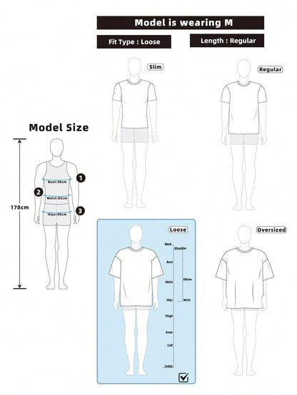 ROMWE MEN Street Life 1Pc Men'S Street Figure Batwing Short Sleeve Crew Neck Casual T-Shirt