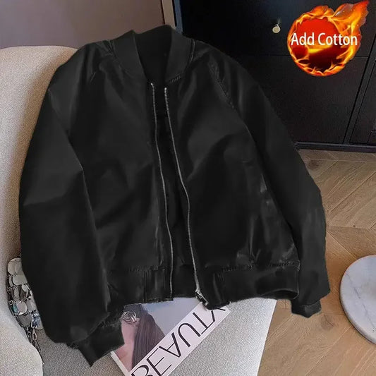 Women’s Cotton Bomber Jacket – Casual Aviator Coat - Dazzling Beauty Solution